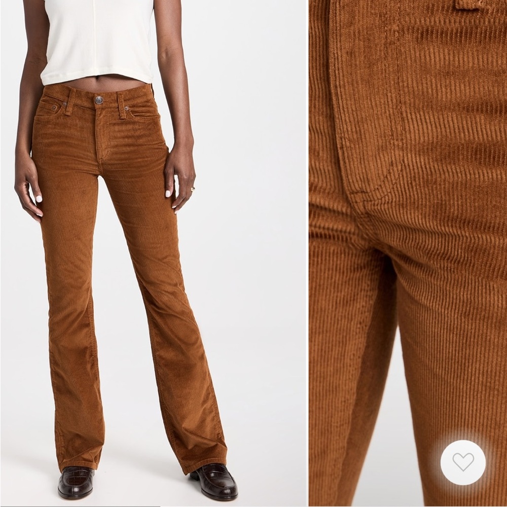 rag & bone Brown Corduroy Boot Cut Pants